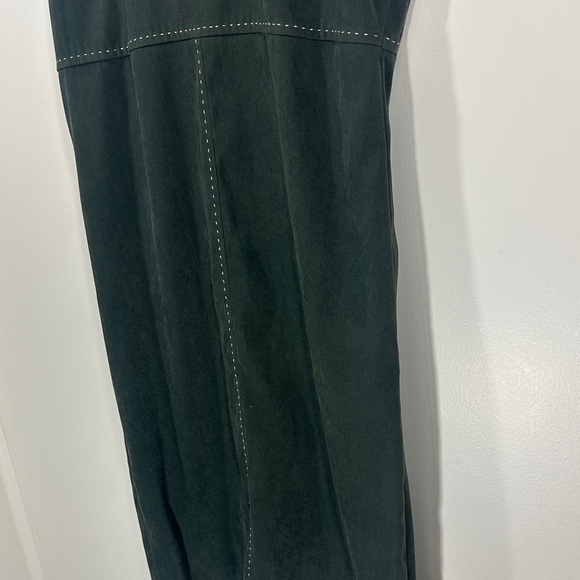 Talbots Chic Dark Faux Suede Green Sleeveless Tank Dress Woman's Size 2 - Picture 3 of 9